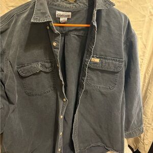 Carhartt Men's Casual Gray Button Down Shirt